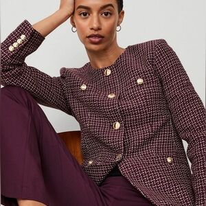 NWT Ann Taylor Tweed Split Hem Jacket, Size 8